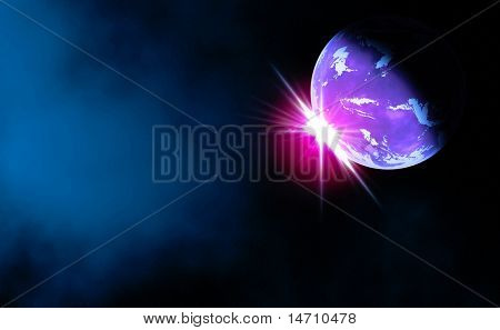 Immagine composita di un pianeta alieno ravvicinato