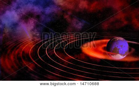 Immagine composita di un pianeta alieno ravvicinato