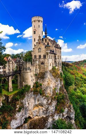 Beautiful casles of Europe - impressive Lichtenstein castle over