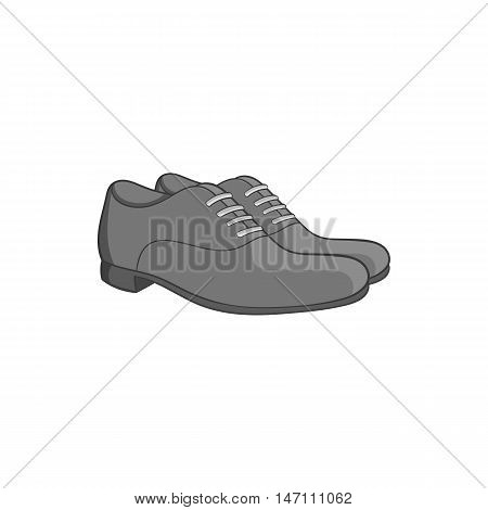 Mens classic shoes icon in black monochrome style isolated on white background. Footwear symbol vector illustration
