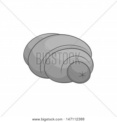 Sausage in dough icon in black monochrome style isolated on white background. Food symbol vector illustration