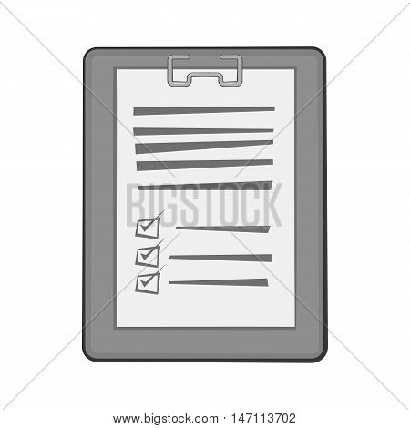 Diagnosis on paper icon in black monochrome style isolated on white background. Medical symbol vector illustration