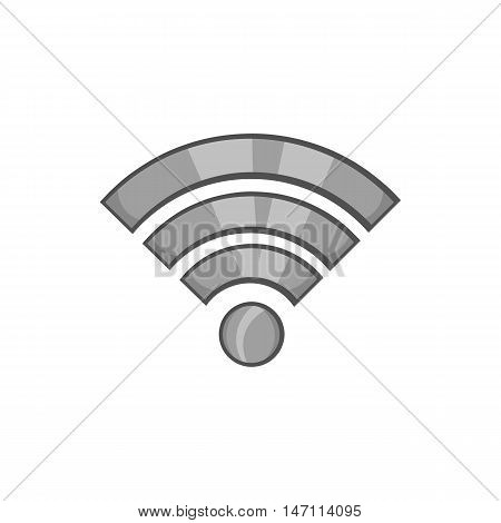 Wi-fi icon in black monochrome style isolated on white background. Network symbol vector illustration