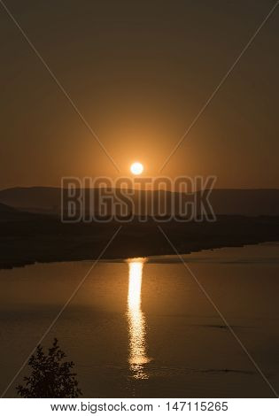 Sunset Near Milada Lake In Hot Summer Evening