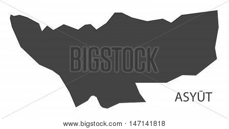 Asyut Egypt Map in grey vector high res