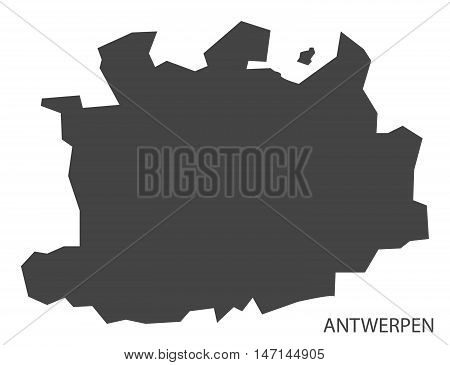 Antwerpen Belgium Map in grey vector high res