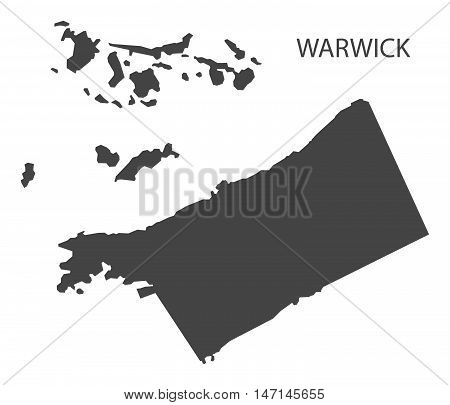 Warwick Bermuda Map in grey vector high res