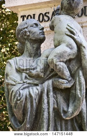 Memorial Monument to Doctor Manuel Tolosa Latour. It is located in Retiro Park, Madrid, Spain