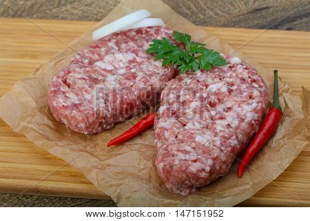 Raw Burget Cutlet