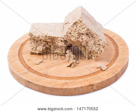 Halvah in a plate isolated