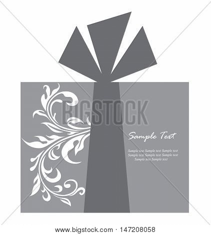 Gift floral decorative box card. Vector illustratuon