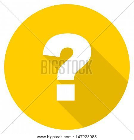 question mark flat design yellow round web icon