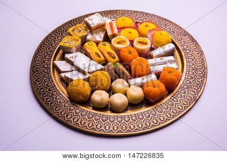 Indian festival Sweet Food or mithai on White Background
