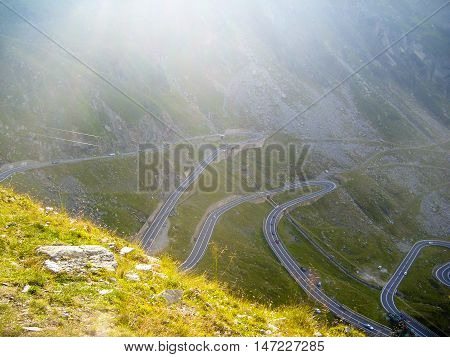 The Transfagarasan is a paved mountain road crossing the southern section of the Carpathian Mountains of Romania.