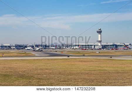 Empty Runway At The Airport