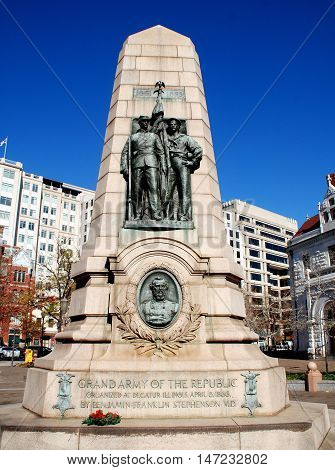Washington DC - November 17 2012: The Grand Army of the Republic Memorial on Pennsylvania Avenue commemorates the 1861-65 Civil War