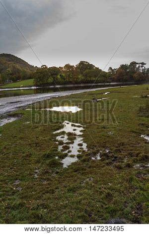 Evening light on the river Mawddach Penmaenpool near Dolgellau Wales United Kingdom