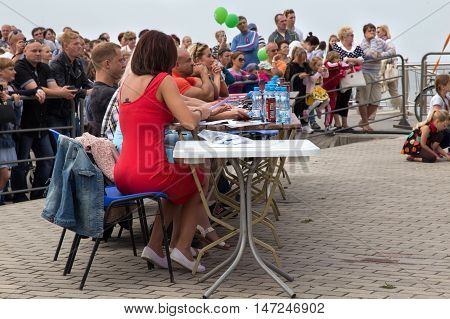 RUSSIA, ZELENOGRADSK - SEPTEMBER 03, 2016: Open festival bikini Miss Fitness as a part of the celebration of the City Day. In the resort town of Zelenogradsk (Cranz). Russia.
