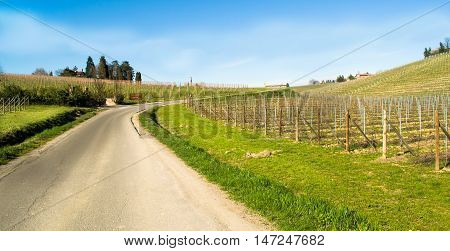 Hilly area near a small Italian town