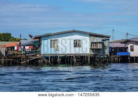 Semporna,Sabah-Sep 10,2016:Semporna bajau traditional water village at Semporna,Sabah on 10th Sept 2016.The water village is a popular tourist attraction area in Semporna,Sabah,Borneo.