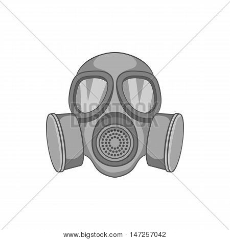 Gas mask icon in black monochrome style isolated on white background. Protection symbol vector illustration