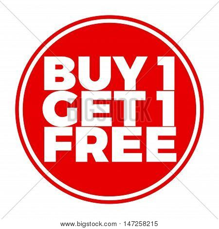 Buy one get one free, promotional sale label