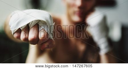 Man Exercise Athletic Boxing Concept