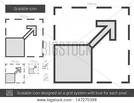 Scalable vector line icon isolated on white background. Scalable line icon for infographic, website or app. Scalable icon designed on a grid system.
