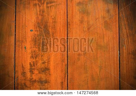 Old grunge wooded wall with vintage filter background