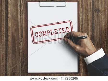 Completed Accomplishment Finished Achievement Concept