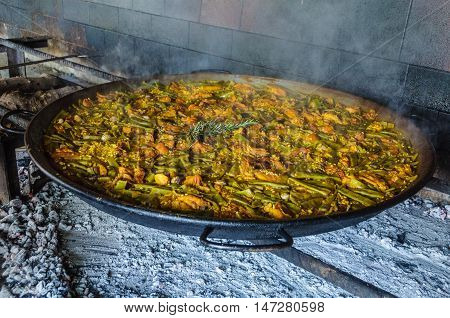 Authentic Valencian Paella In Valencia, Spain