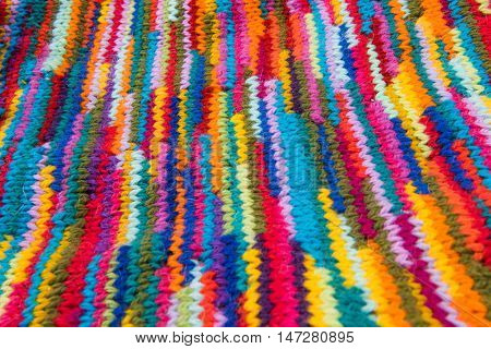 striped colorful wool texture handmade patten closeup macro blue red green yellow pink purple orange