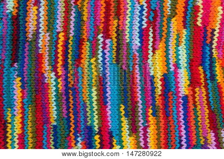 striped colorful wool texture handmade patten closeup macro blue red green yellow pink purple orange