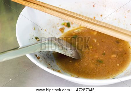 Empty noodle food in bowl.Empty noodle food in bowl. Thailand food.