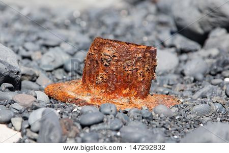 Remains Of A Boat Wreck - Iceland - Selective Focus