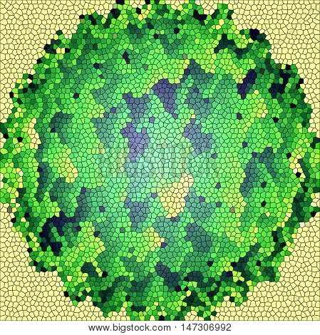 Amazing circle as abstract coloring background of the abstract gradient with visual mosaic,linse,wave and stained glass effects