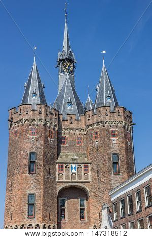 Old City Gate Sassenpoort In The Historical City Of Zwolle