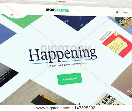 Moscow, Russia - September 15, 2016: Kickstarter Homepage