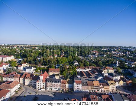 Aerial View Town Schmoelln Thuringia Germany