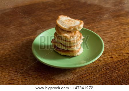 Stack of olady - traditional ukrainian pancakes.