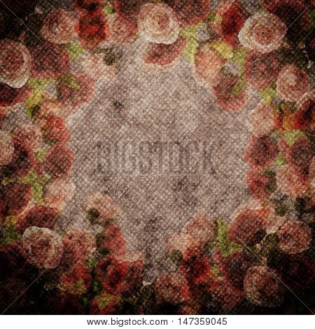 rose flowers flowers made of fabric colorfultextile pattern with floral ornament useful as background