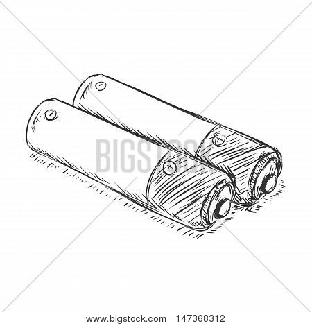 Vector Sketch Couple Of Penlight Batteries