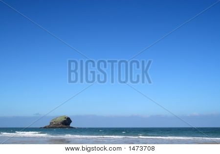 เกาะหิน gull และ A ฟ้า Portreath คอร์นวอลล์ อังกฤษ