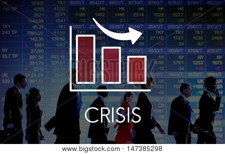 Recession Decrease Business Barchart Concept