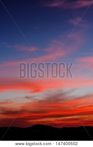 The Red sky in the evening beautiful