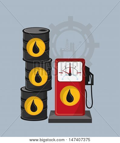 flat design gas pump with petroleum oil related icons image vector illustration