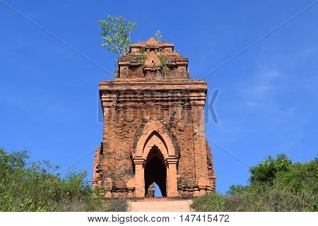Ancient Brick Cham Banh It Tower And Pagoda