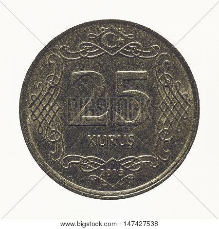 Vintage Turkish Coin Isolated