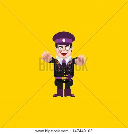 Stock vector illustration a dead fascist, zombie soldiers, character for halloween in a flat style