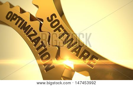 Software Optimization on Mechanism of Golden Cogwheels with Glow Effect. 3D.